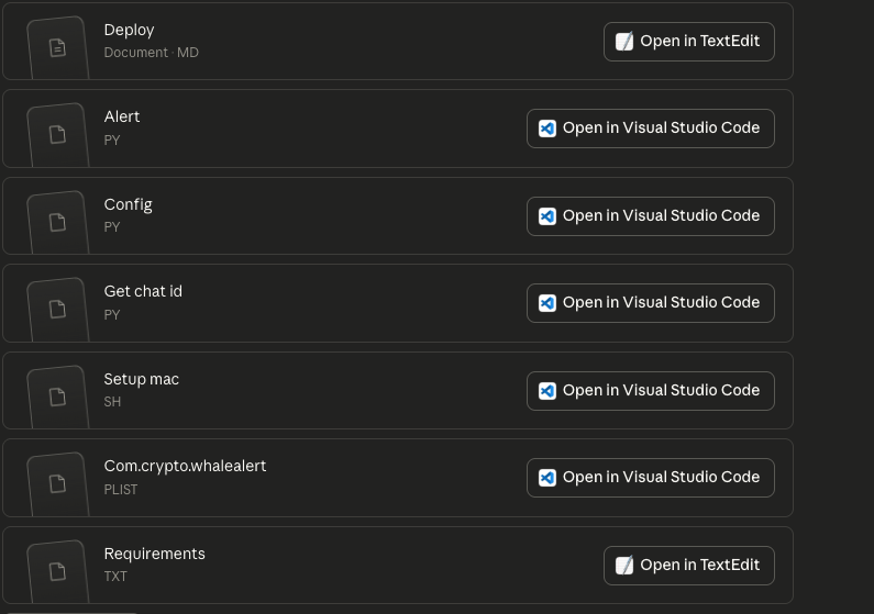 Claude Prepared a Set of Files to Build the Crypto Price Bot. Source: BeInCrypto