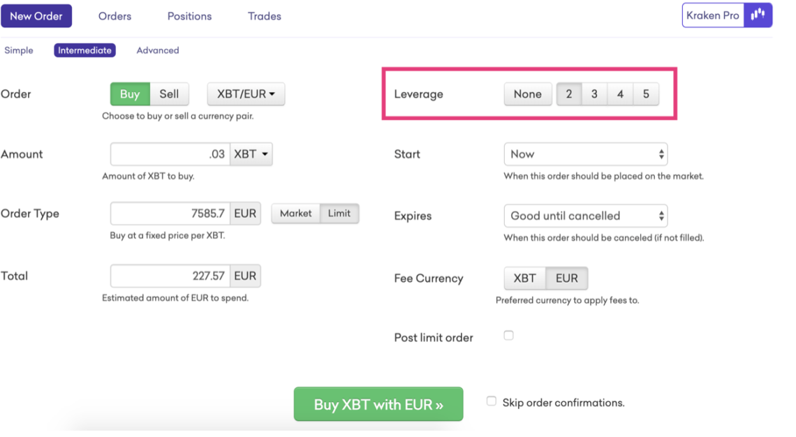 Giao dịch kỹ quỹ trên sàn Kraken