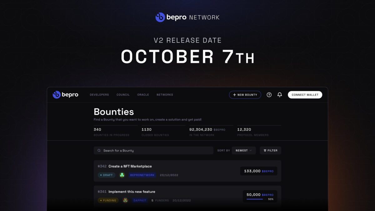 Bepro Network Launches Bounty Network for Decentralized Development