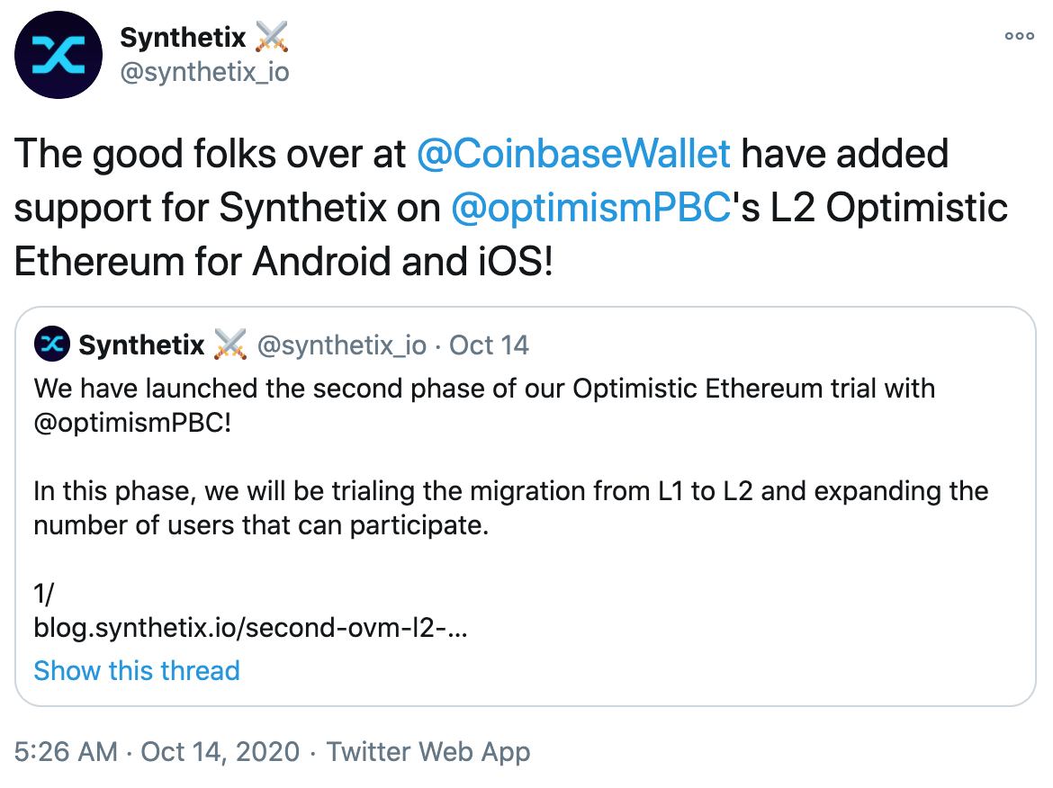 Tuit Synthetix Coinbase
