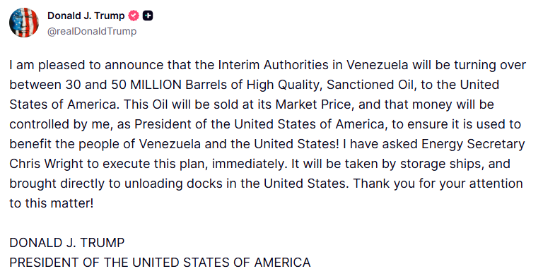 Trump Secures Venezuelan Oil—Bitcoin Next Target?