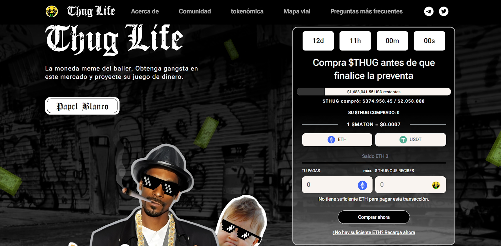 ¿Próxima memecoin a explotar? La preventa de $2 millones de Thug Life Token se agotará rápidamente