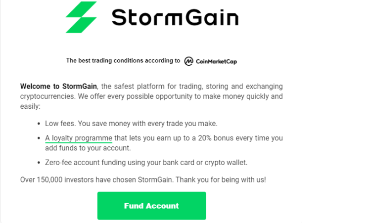 So geht die Kontoeröffnung bei StormGain.