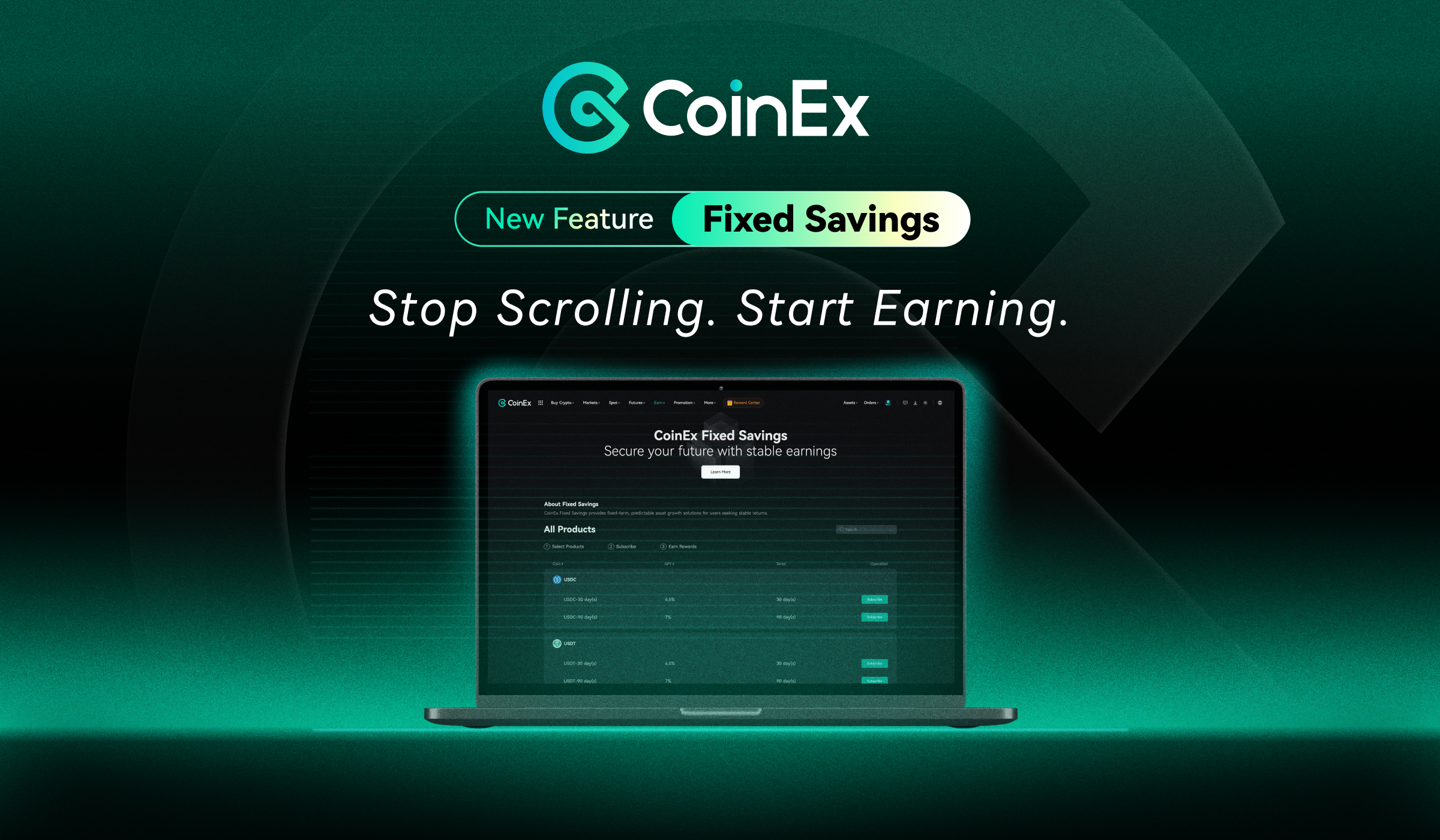منصة CoinEx تُطلق ميزة الادخار الثابت..استمتع بأعلى معدلات عائد سنوي مستقرة في الصناعة