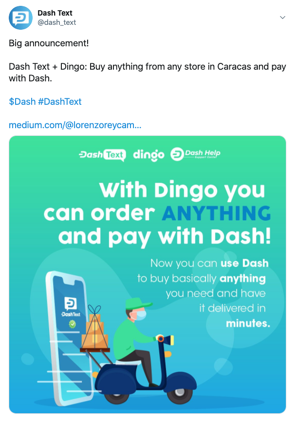 Tuit Dash Text Dingo Delivery