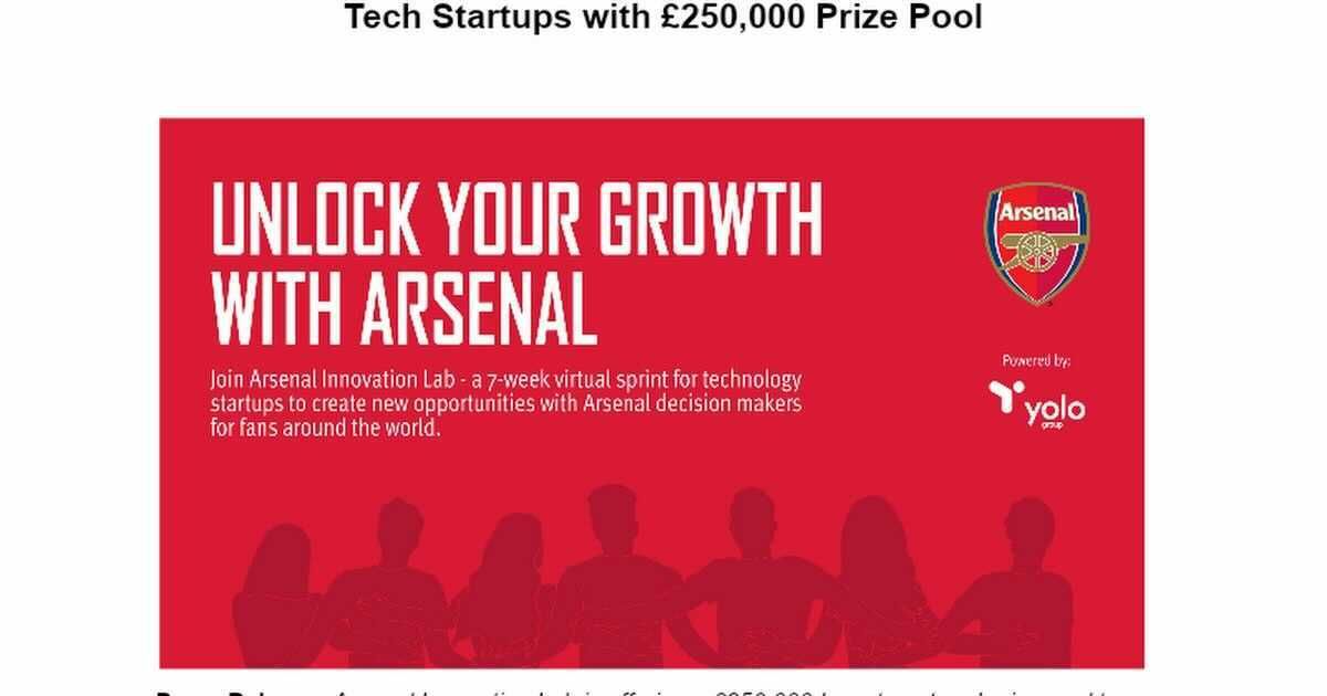 Yolo-Powered Arsenal Innovation Lab Launches Hunt for £250,000 Prize