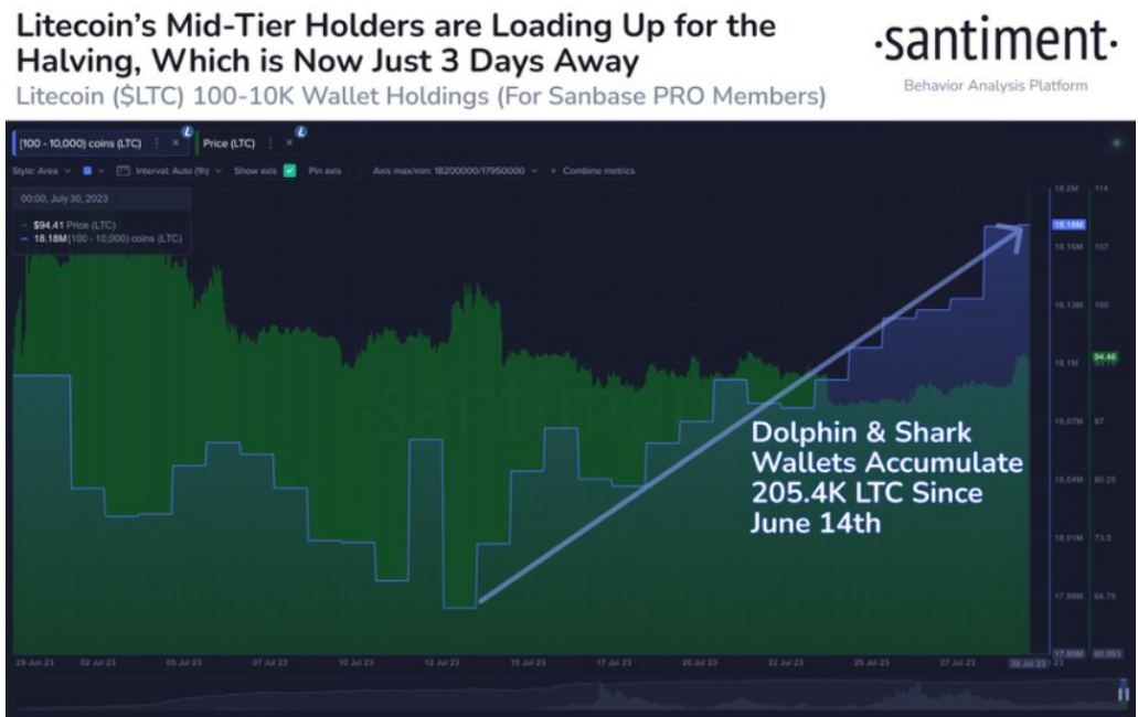 Santiment Litecoin Wale
