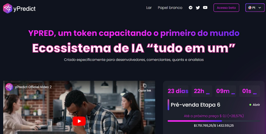 Pré-venda de yPredict ultrapassa o marco de US$ 1,75 milhão