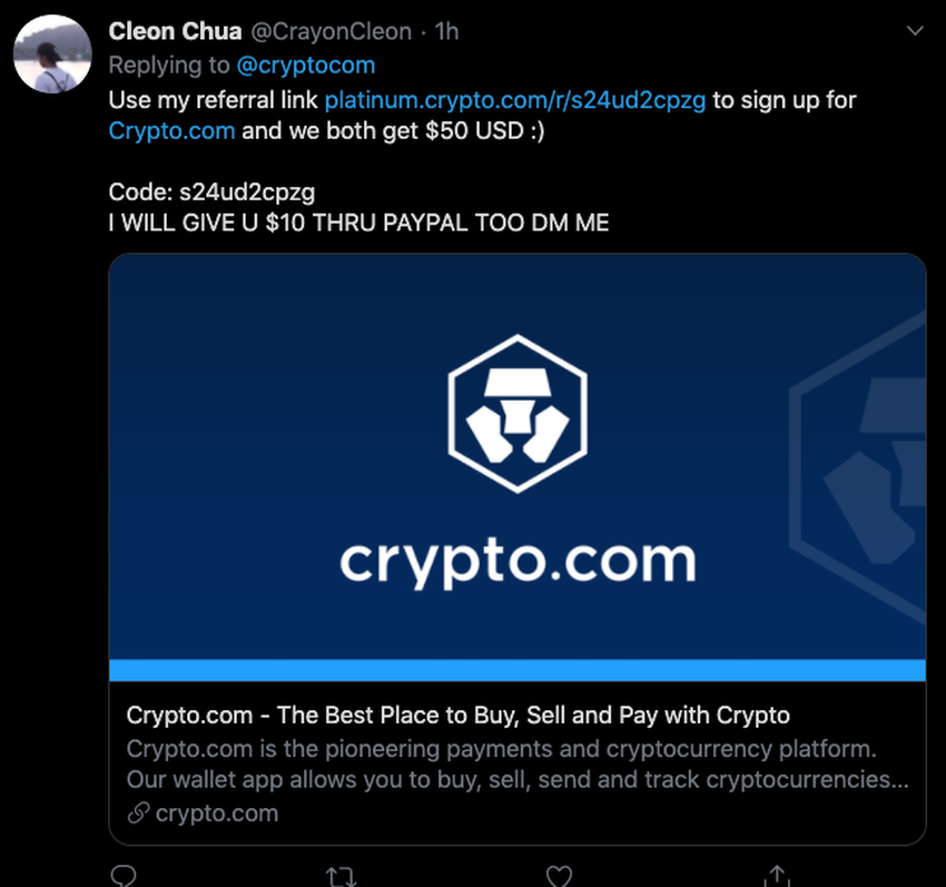 Use my referral link twitter cryptocom beincrypto tony toro