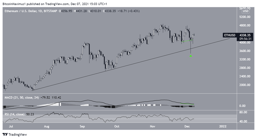 Wykres dzienny Ethereum