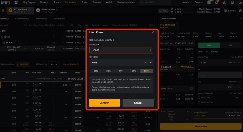 how to bitcoin options bybit