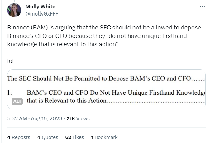 Binance vs SEC Kritik