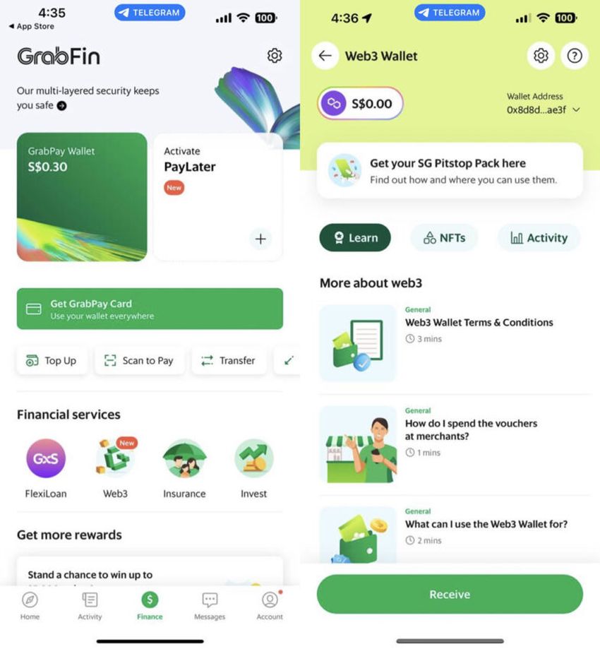 Grab Web3 wallet screenshot. Source: X/@0xjaypeg