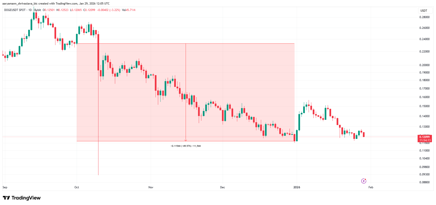 Phân tích giá DOGE quý 4/2025.
