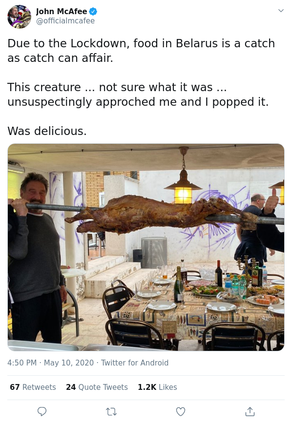 Tuit John mcafee en Cambrils