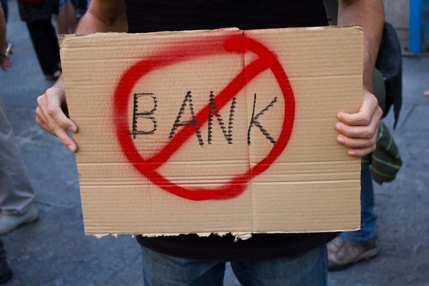 não aos bancos