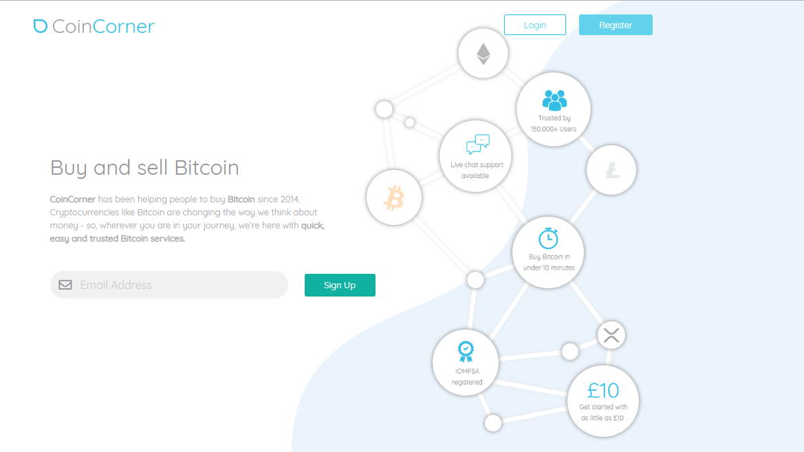CoinCorner landing page