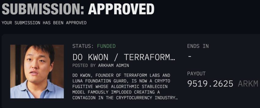 Empresa paga recompensa por informações da carteira da Terraform Labs e Do Kwon