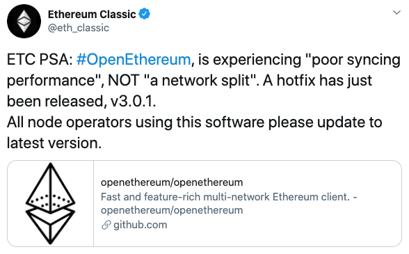 Tuit Ethereum Classic Bug