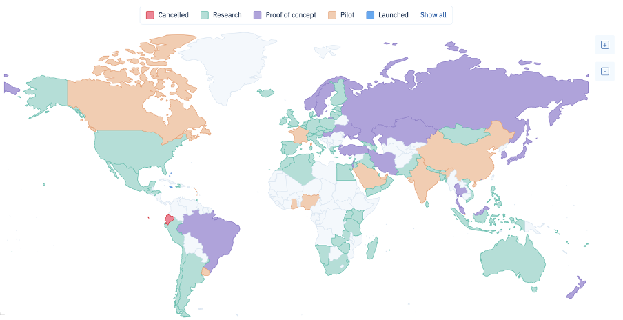 Central Bank Digital Currency Progress  Source: CBDC Tracker