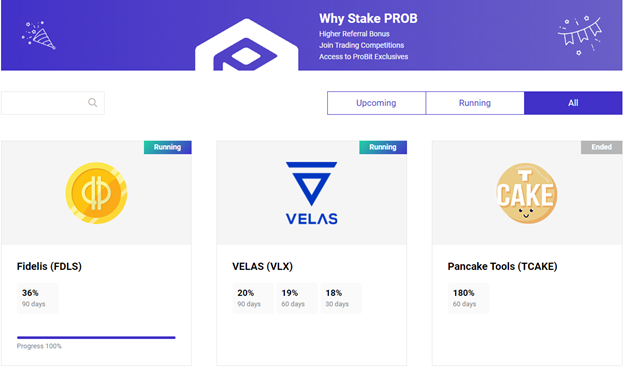Stake trên sàn ProBit Global.