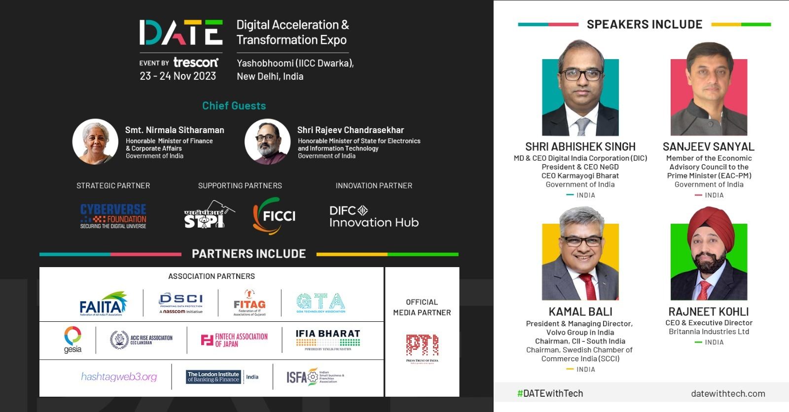 Minister Rajeev Chandrasekhar Joins India’s Most Impactful Tech Event – DATA (Digital Acceleration and Transformation Expo)