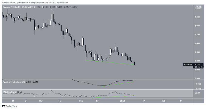 Cardano - bycze dywergencje na dziennym interwale