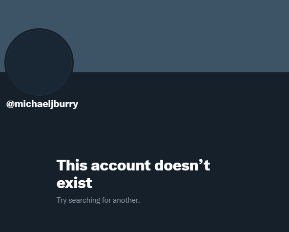 Страница Майкла Бьюрри в твиттере