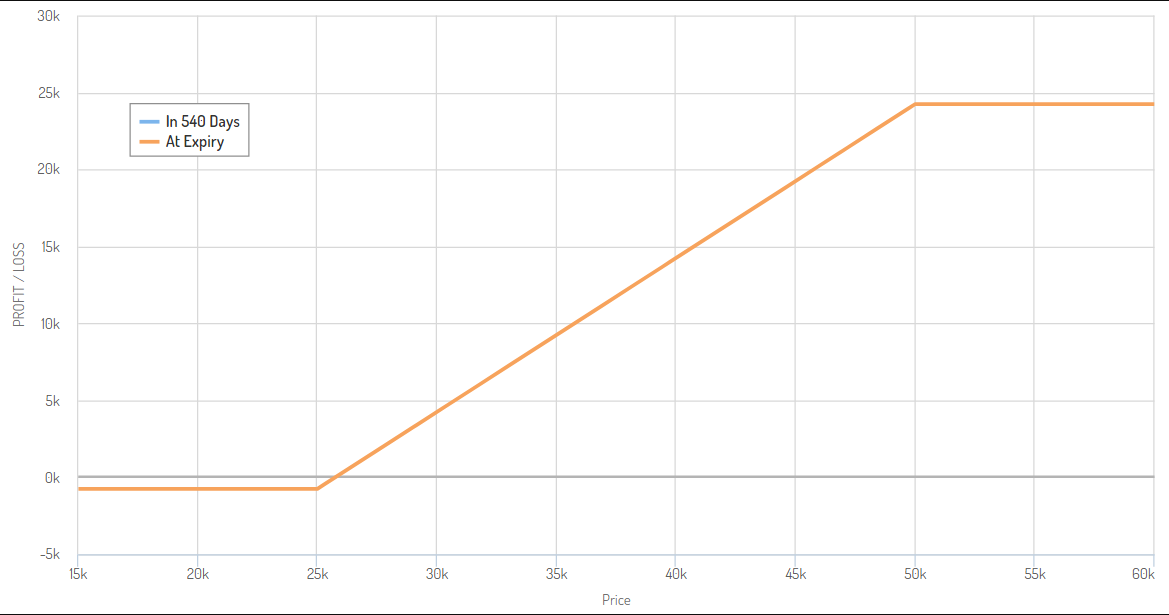 Bull Call Spread Profit/Verlust Prognose