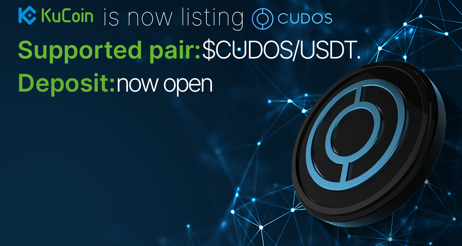 Distributed Cloud Computing Platform CUDOS Listed On KuCoin