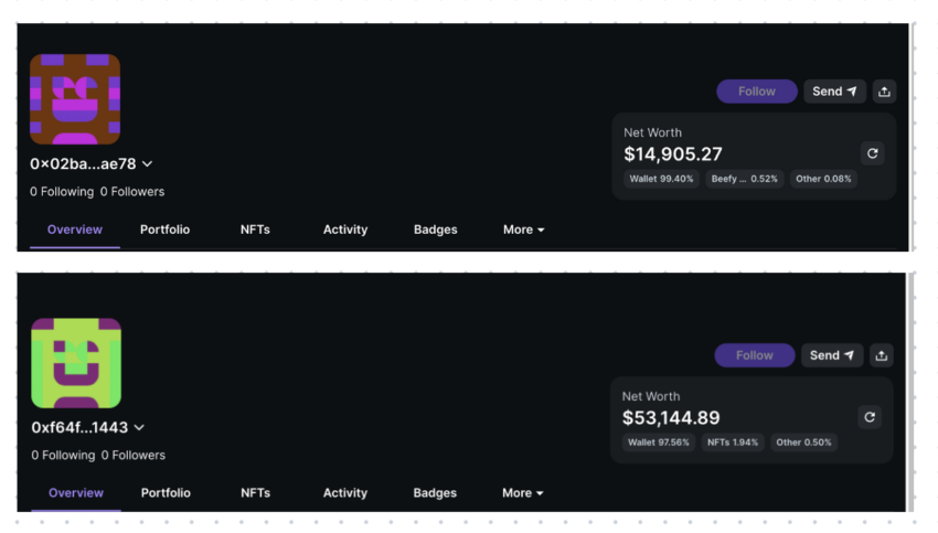 Balance of wallet with stolen funds. 