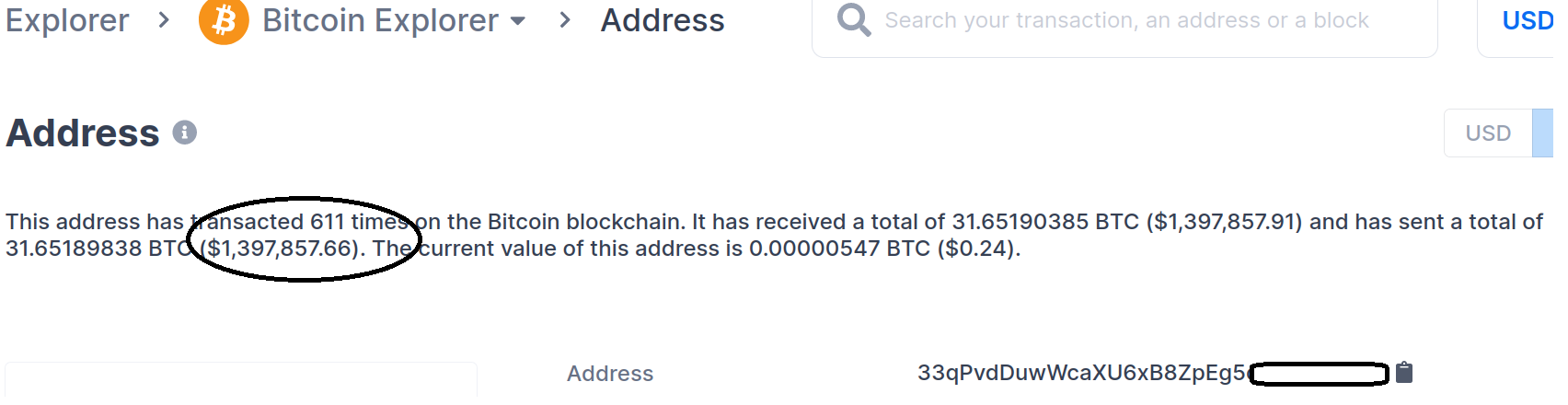 Биткоин-кошелек мошенников 