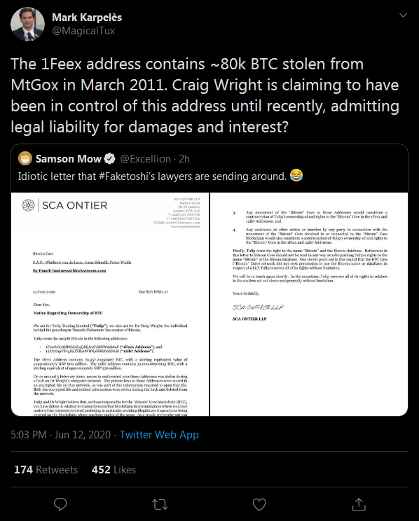 Mark Karpeles on CSW Likely Being the Mt.Gox Hacker