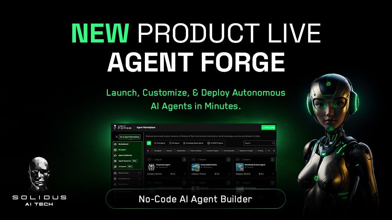 Solidus Ai Tech and AIREV Launch Agent Forge: No-Code AI Agents Platform for Web 2.0 & Web 3.0