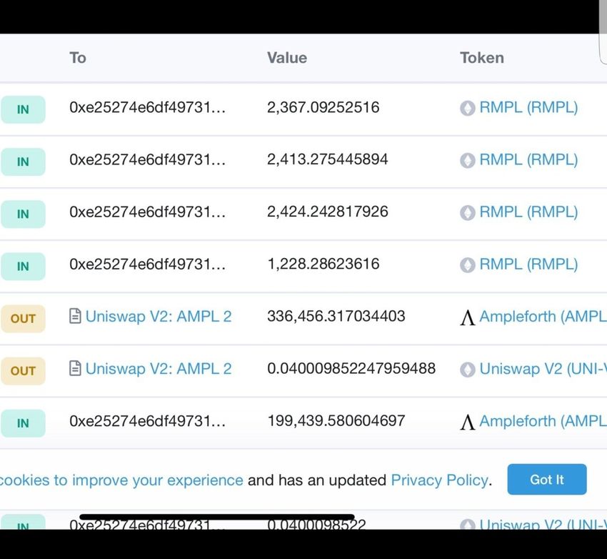 ampleforth funds transferred to rmpl beincrypto tony toro