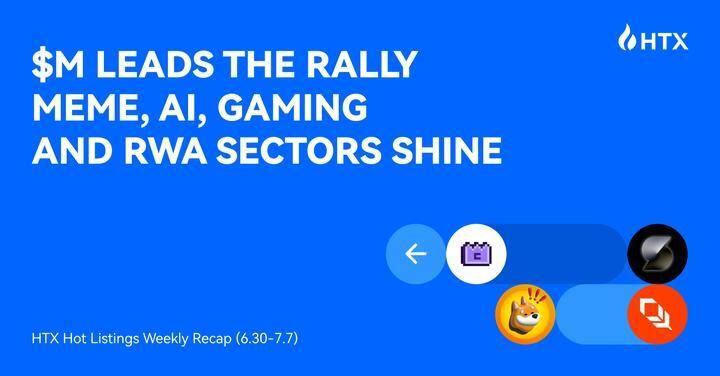 HTX Hot Listings Weekly Recap (June 30 – July 7): $M Leads the Rally, Meme, AI, Gaming, and RWA Sectors Shine — HTX’s Wealth Effect in Full Force