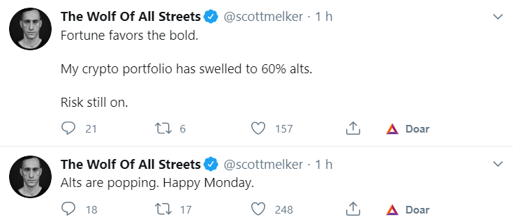 Investidores relatam investimento pesado em altcoins