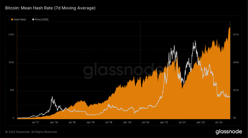 Hash rate BTC na ATH