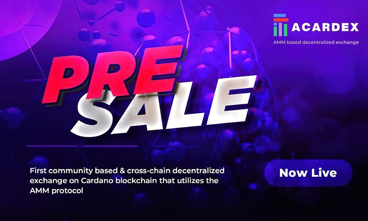 Cardano Based DEX Acardex Launches ACX Token Presale
