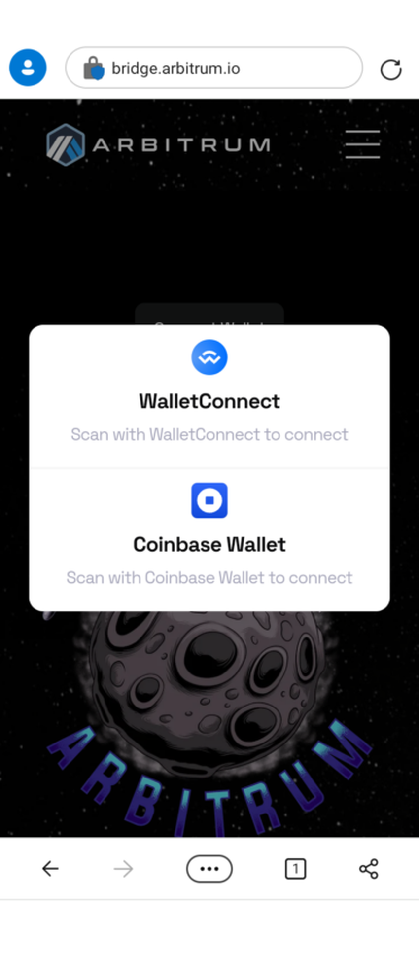 Arbitrum Bridge WalletConnect