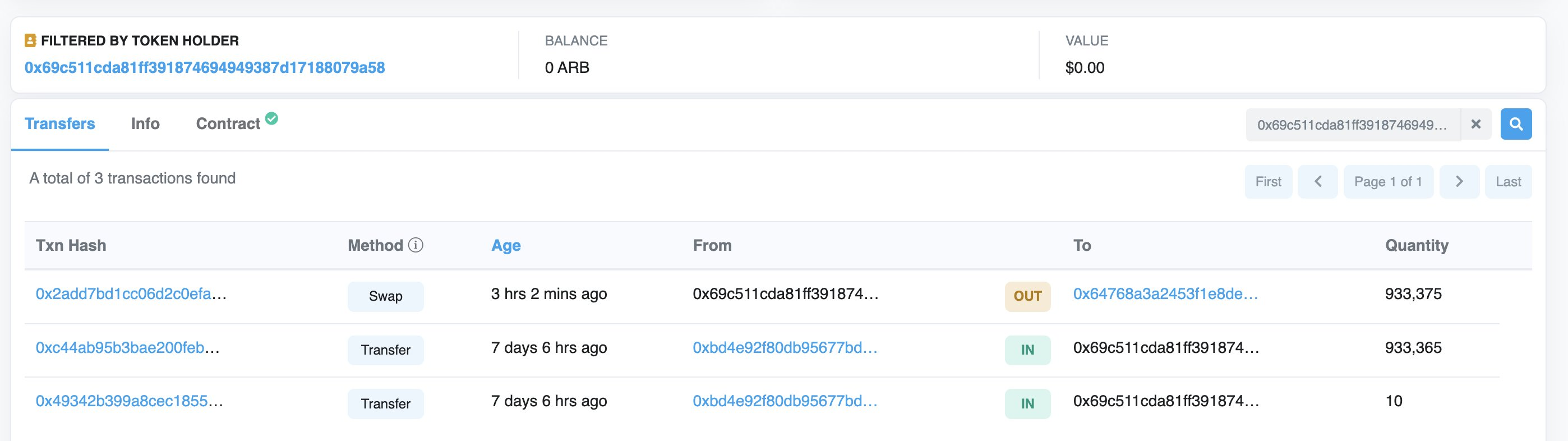 Arbitrum ARB Token Swap 