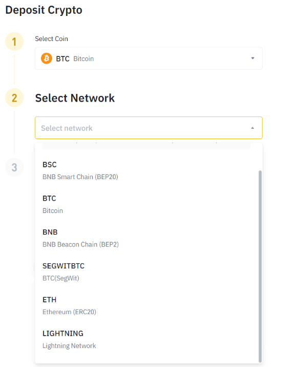 Binance Einzahlungsmethode Bitcoin Lightning