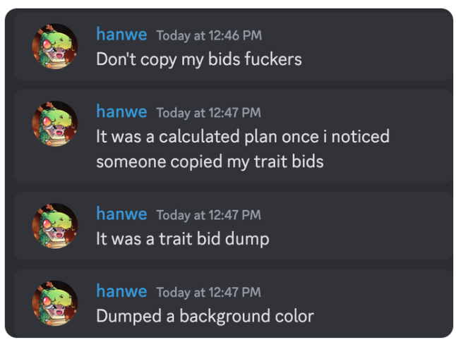 NFT-Bot Aktivitäten nerven Hanwe