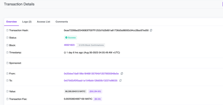 Transactions leading to Brazilian YouTuber losing his MATIC tokens. Source: Etherscan
