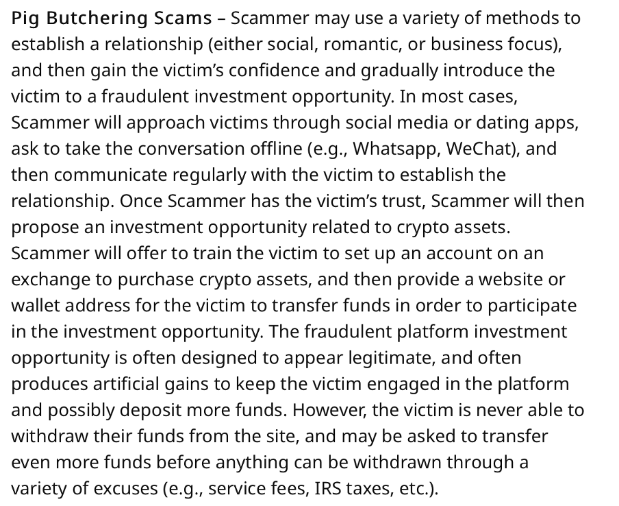 An accompanying glossary that “aims to help consumers better understand common scams Source: DFPI