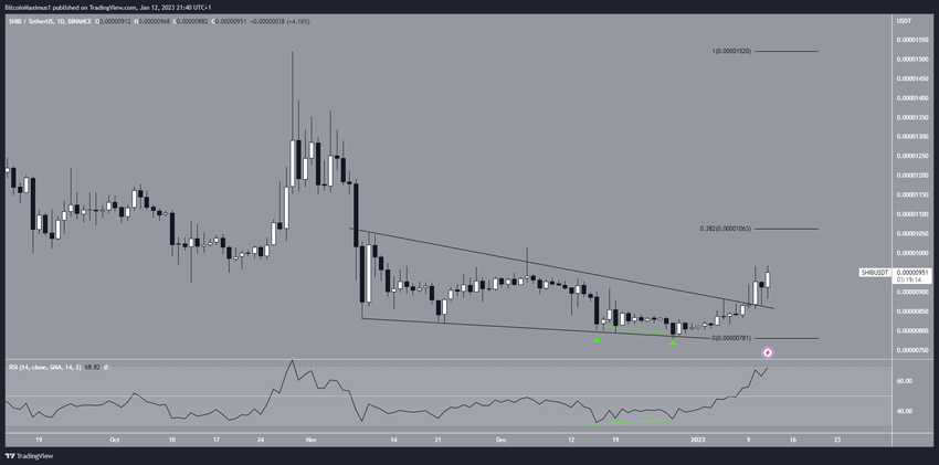 Biểu đồ hàng ngày SHIB/USDT. Nguồn: TradingView