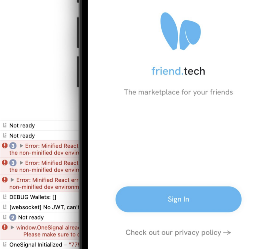 Twitter user suggested that social media crypto app friend.tech logged user ETH wallet addresses.