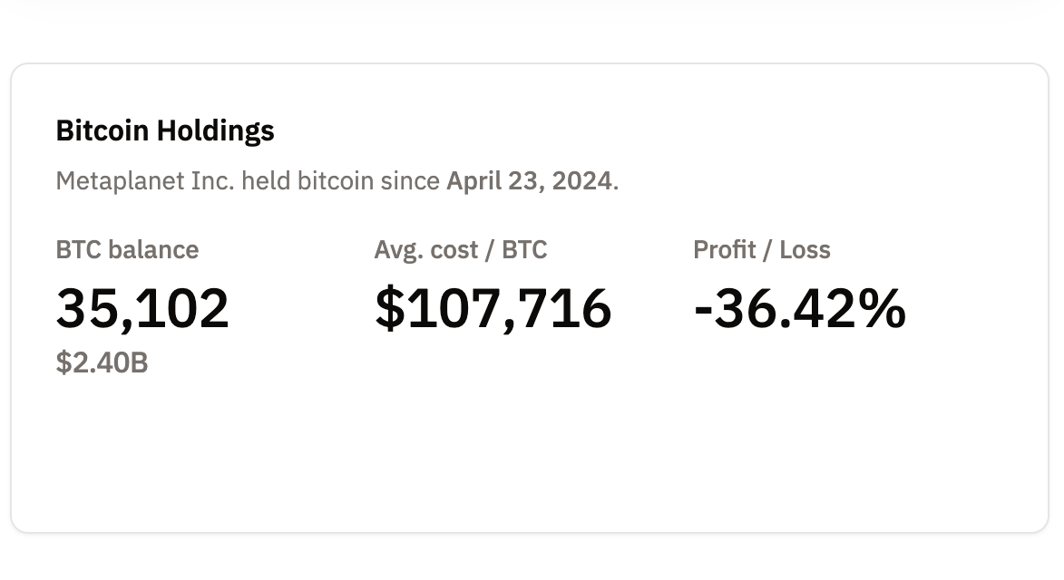 Metaplanet Bitcoin Holdings
